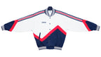 Adidas - Red, White & Blue Button Up Track Jacket 1990s Medium Vintage Retro