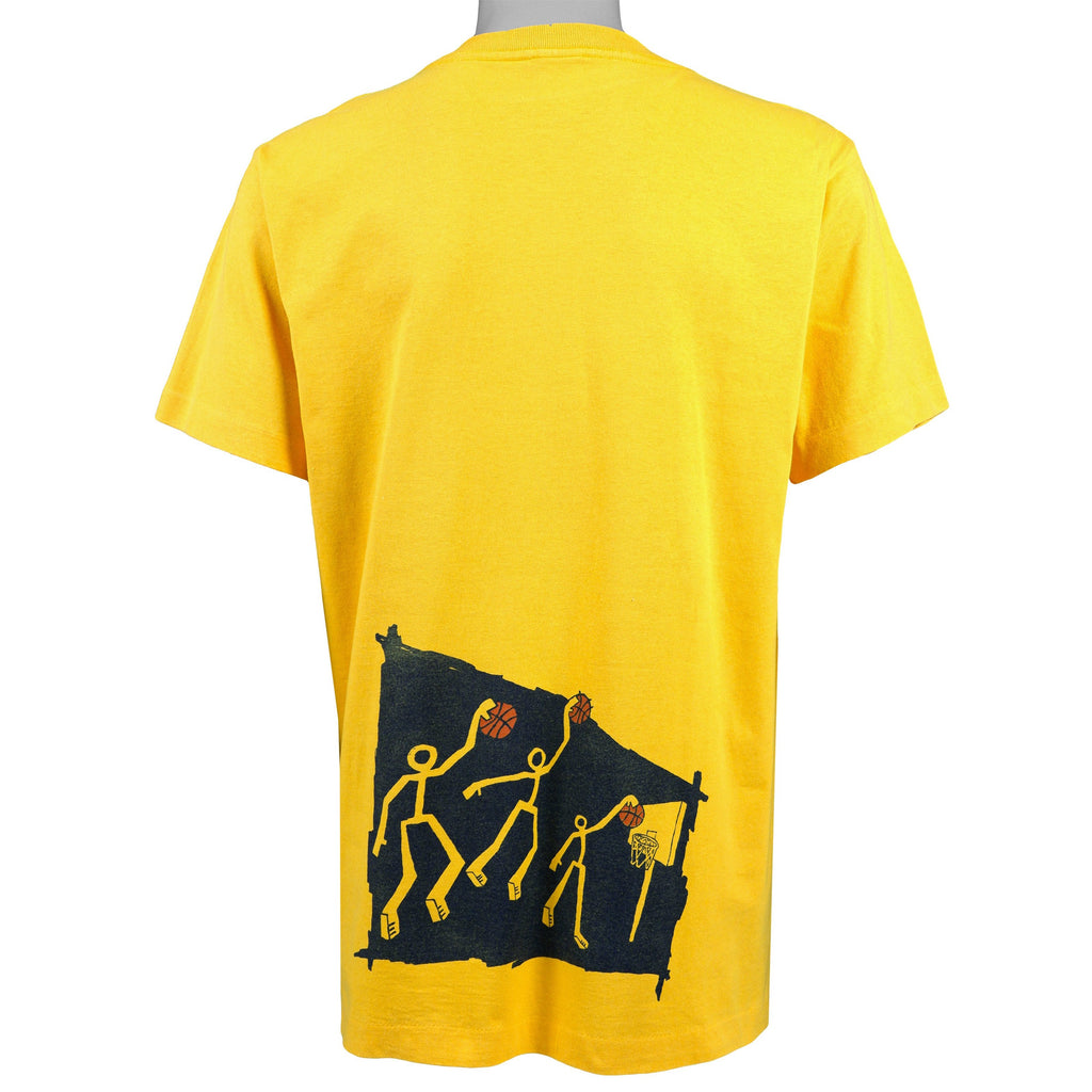 Adidas - Yellow Streetball Deadstock T-Shirt 1990s Medium Vintage Retro