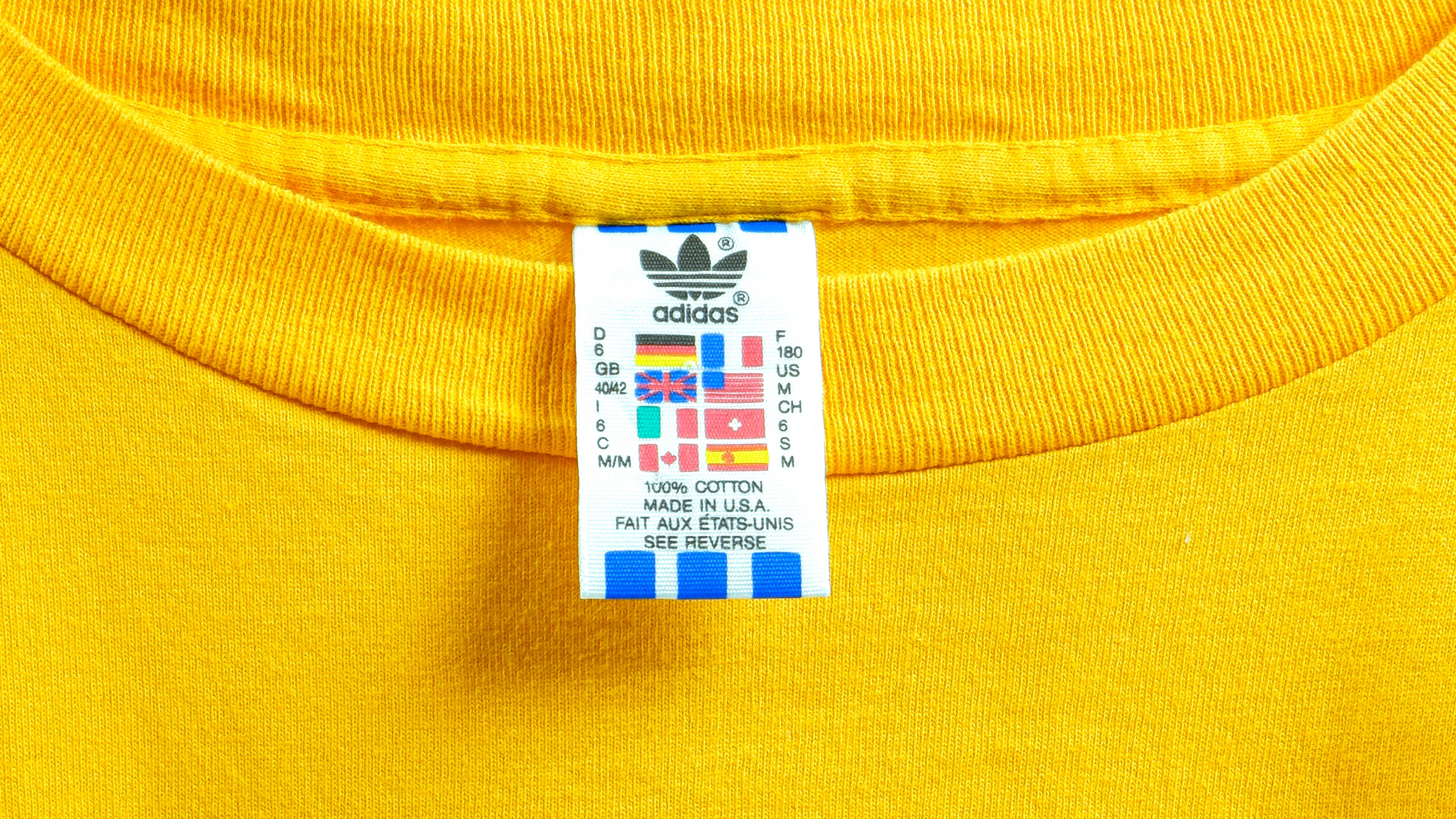 Adidas - Yellow Streetball Deadstock T-Shirt 1990s Medium Vintage Retro