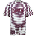 Levis - Red Stripes Spell-Out T-Shirt 1990s Large Vintage Retro