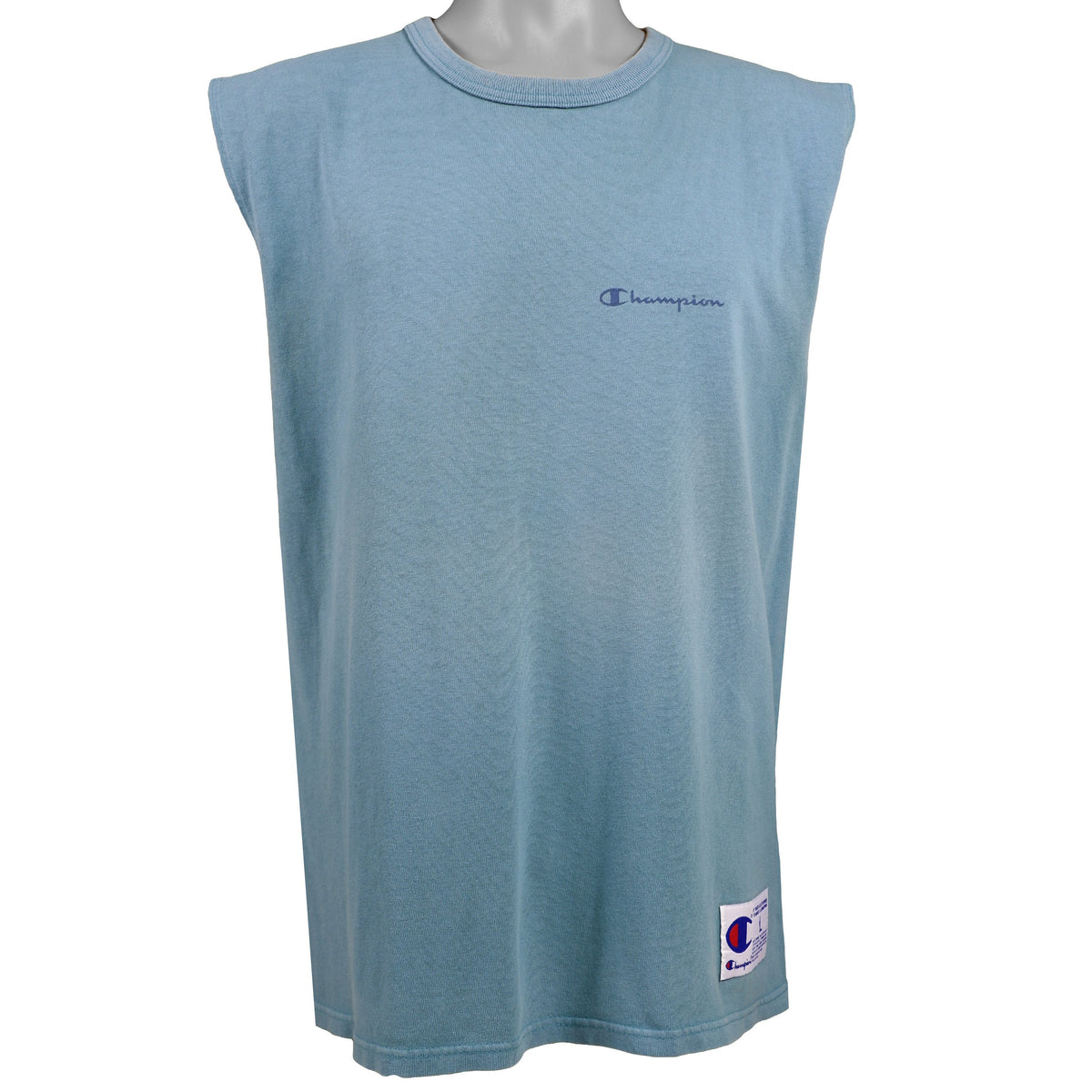Champion - Teal Sleeveless Shirt 1990s Large Vintage Retro