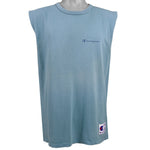 Champion - Blue-Grey Sleeveless Shirt 1990s Large