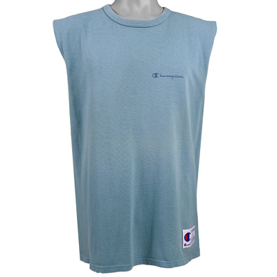 Champion - Blue-Grey Sleeveless Shirt 1990s Large