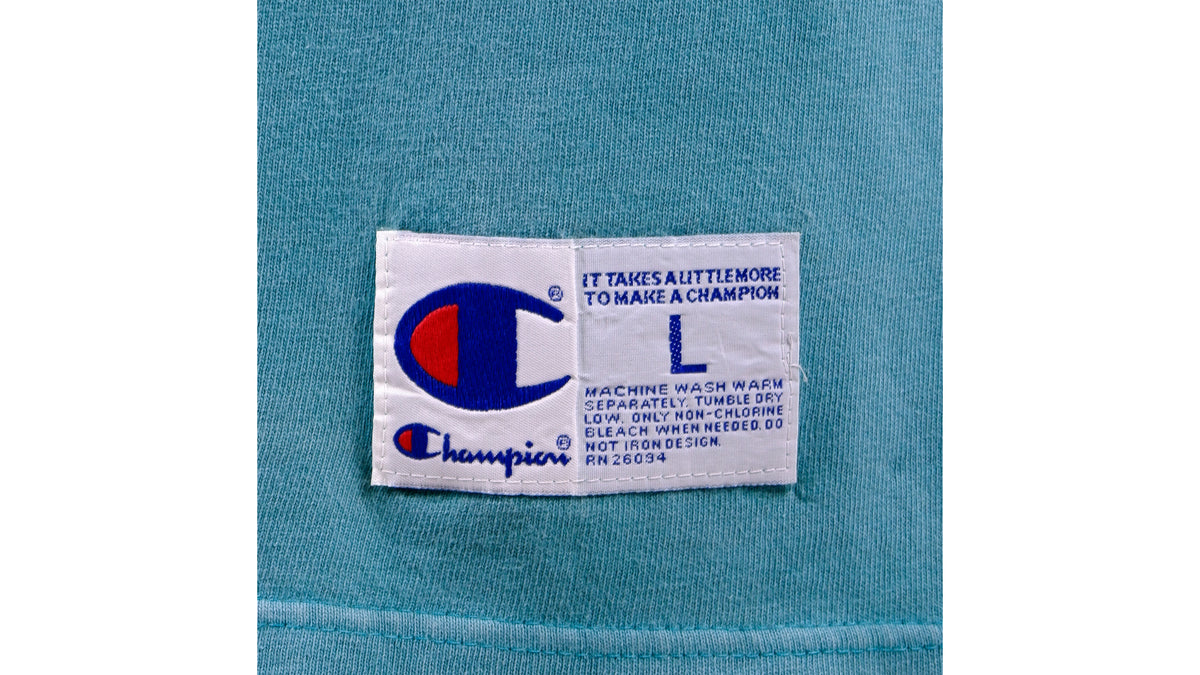 Champion - Teal Sleeveless Shirt 1990s Large Vintage Retro