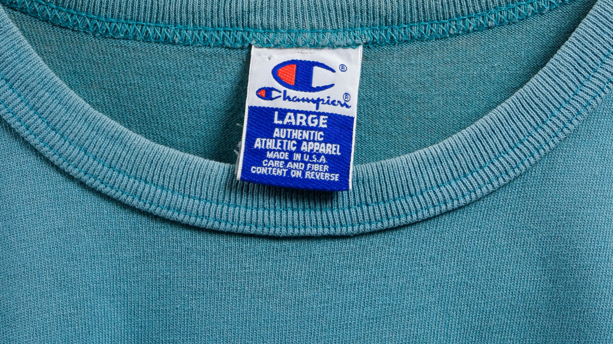 Champion - Teal Sleeveless Shirt 1990s Large Vintage Retro
