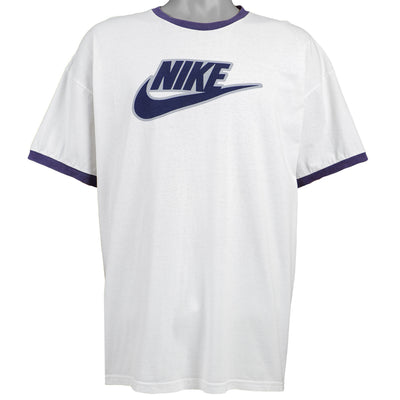 Nike - White Spell-Out Ringer T-Shirt 2000s XX-Large