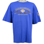 Harley Davidson - Blue Spell-Out T-Shirt 1990s XX-Large Vintage Retro