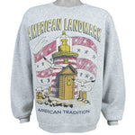 Vintage (Hanes) - American Landmark, American Tradition Crew Neck Sweatshirt 1990s Large