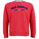 Ralph Lauren (Polo) - Red Polo Jeans Co. Spell-Out Sweatshirt 1990s Medium