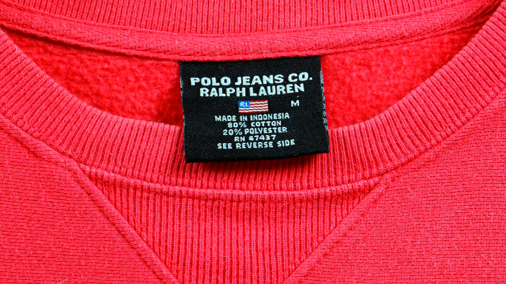 Ralph Lauren (Polo) - Red Spell-Out Sweatshirt 1990s Medium Vintage Retro