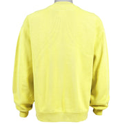 Nike - Yellow Big Spell-Out Crew Neck Sweatshirt 1990s Medium Vintage Retro