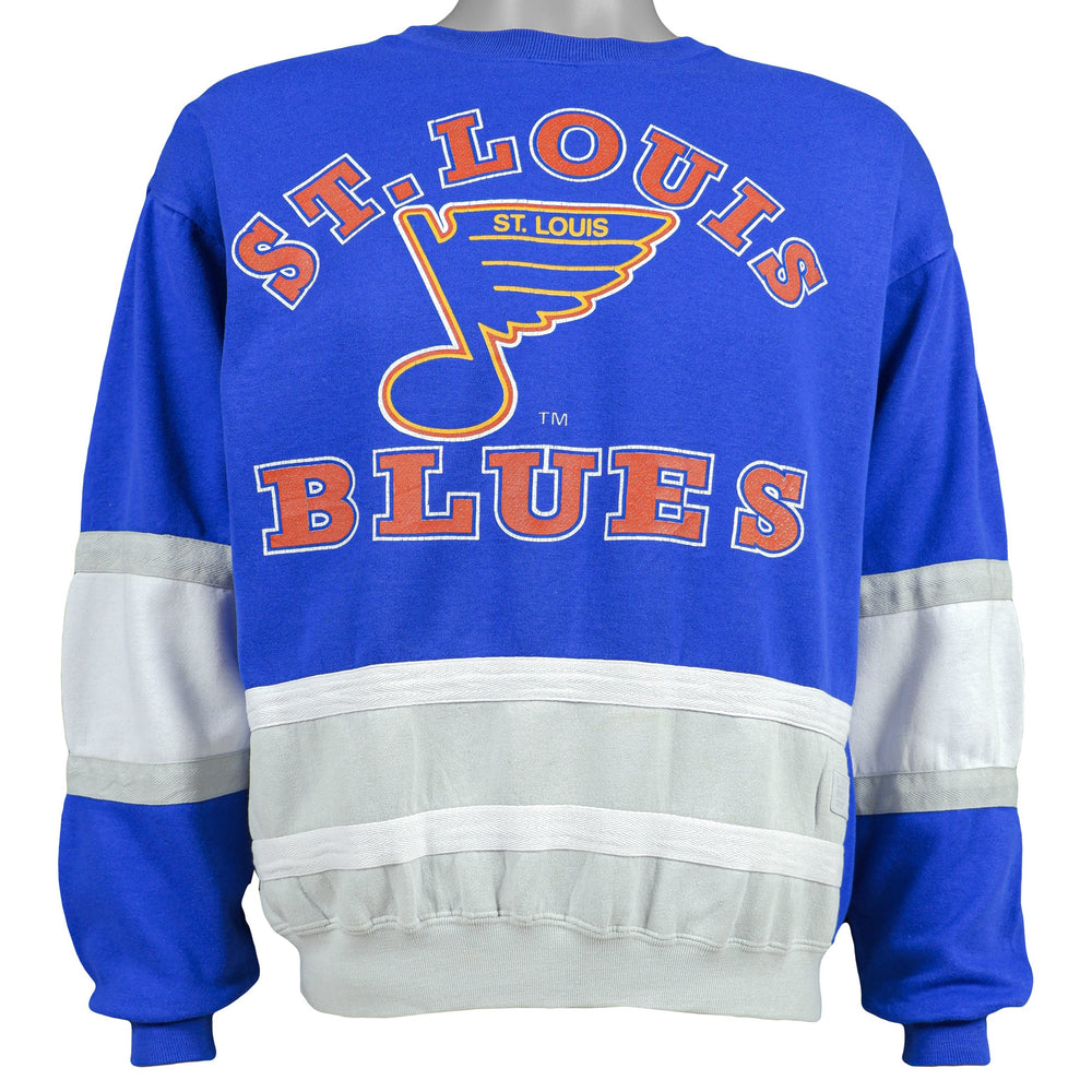 NHL (Logo 7) - St. Louis Blues Crew Neck Sweatshirt 1990s Medium Vintage Retro Hockey