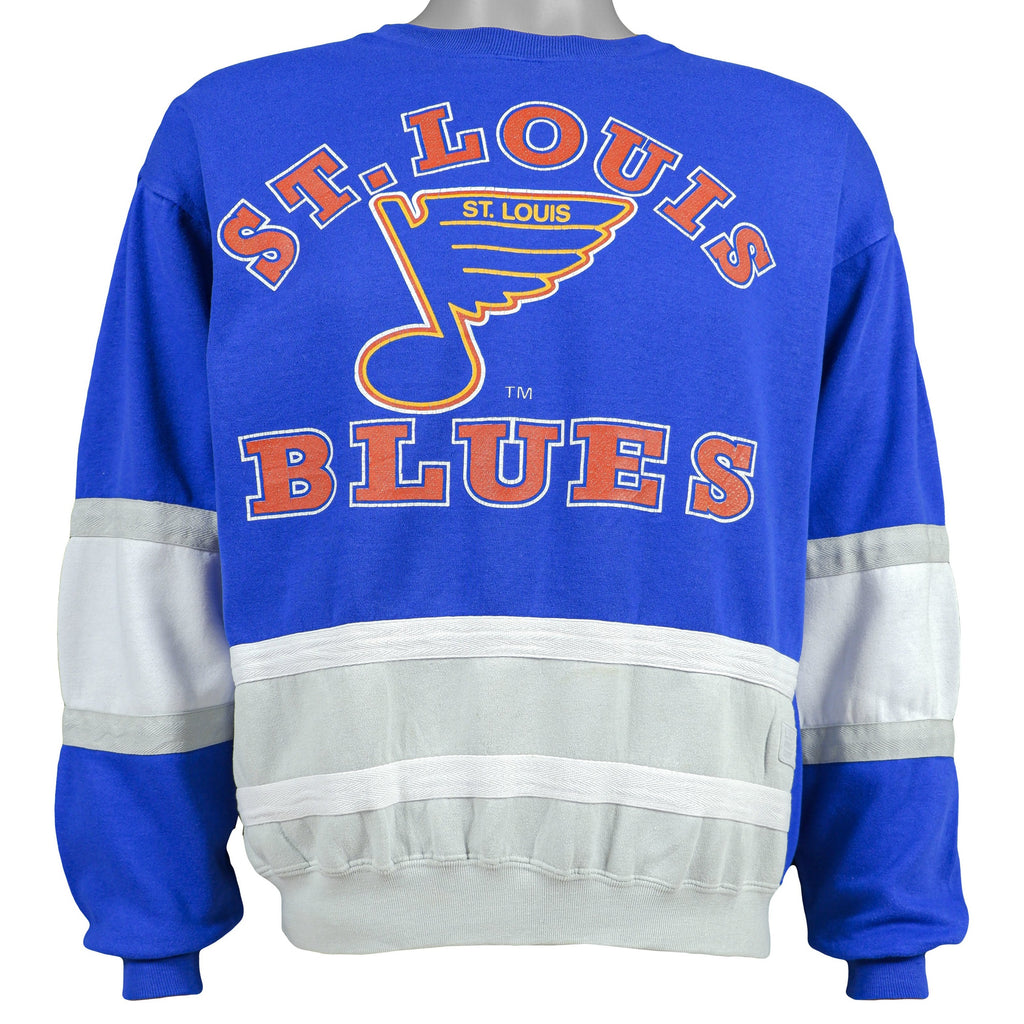 NHL (Logo 7) - St. Louis Blues Crew Neck Sweatshirt 1990s Medium Vintage Retro Hockey