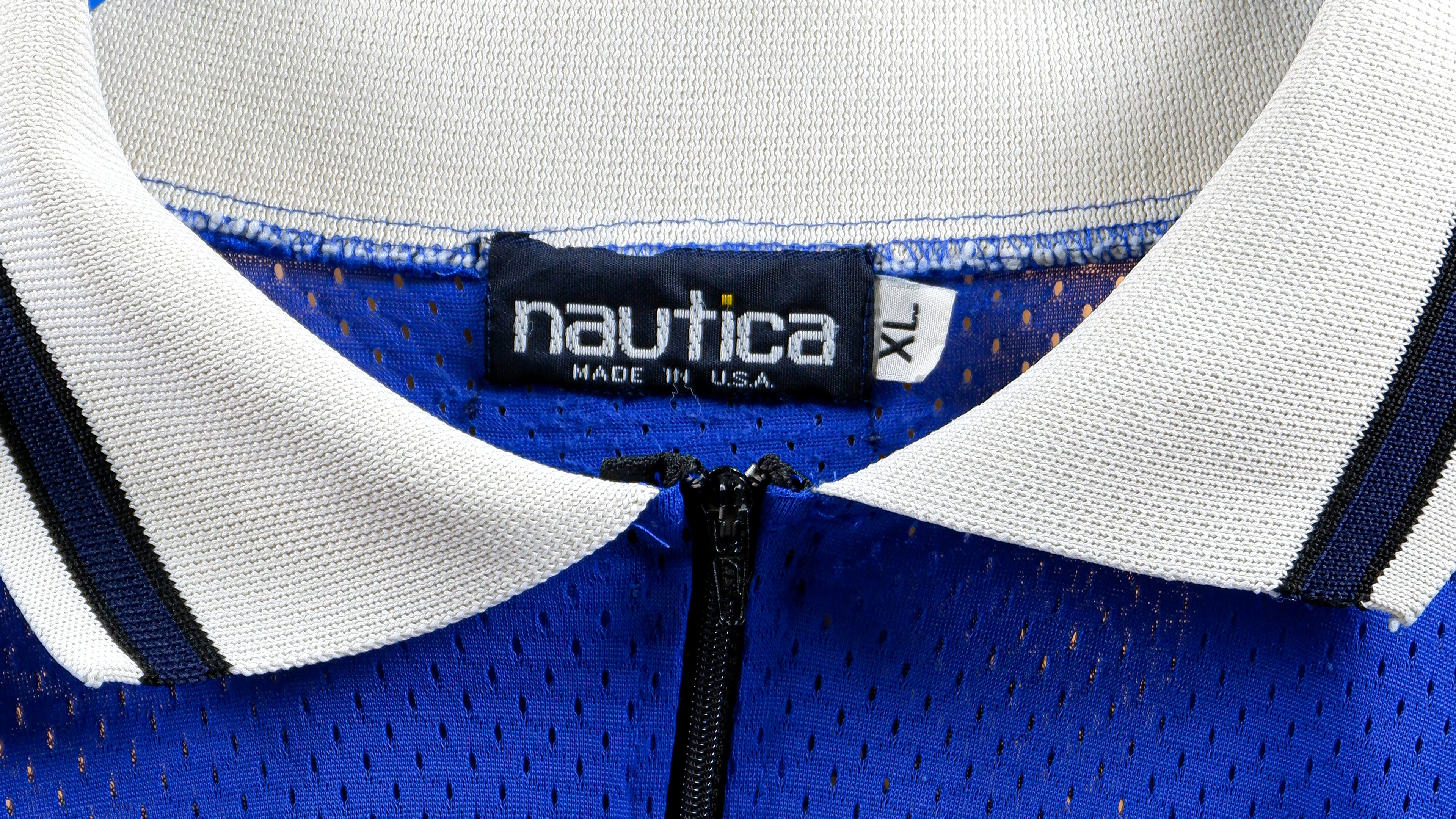 Nautica - Blue Polo T-Shirt 1990s X-Large Vintage Retro