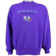 NBA (Salem) - Charlotte Hornets Crew Neck Sweatshirt 1990s Large Vintage Retro Basketball