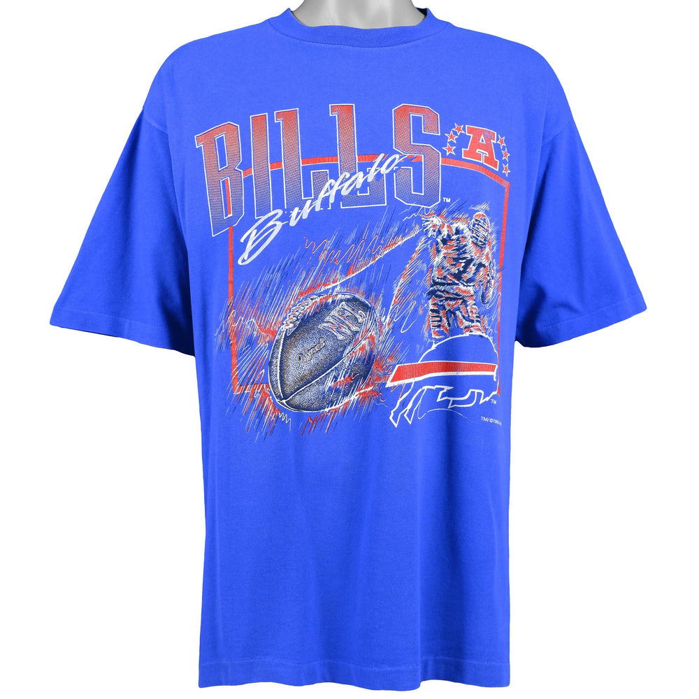 NFL (Logo 7) - Buffalo Bills Spell-Out T-Shirt 1993 X-Large Vintage Retro Football