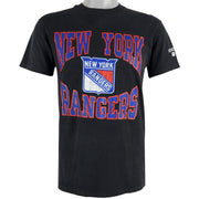 NHL (Hanes) - New York Rangers Spell-Out T-Shirt 1990s Medium Vintage Retro Hockey