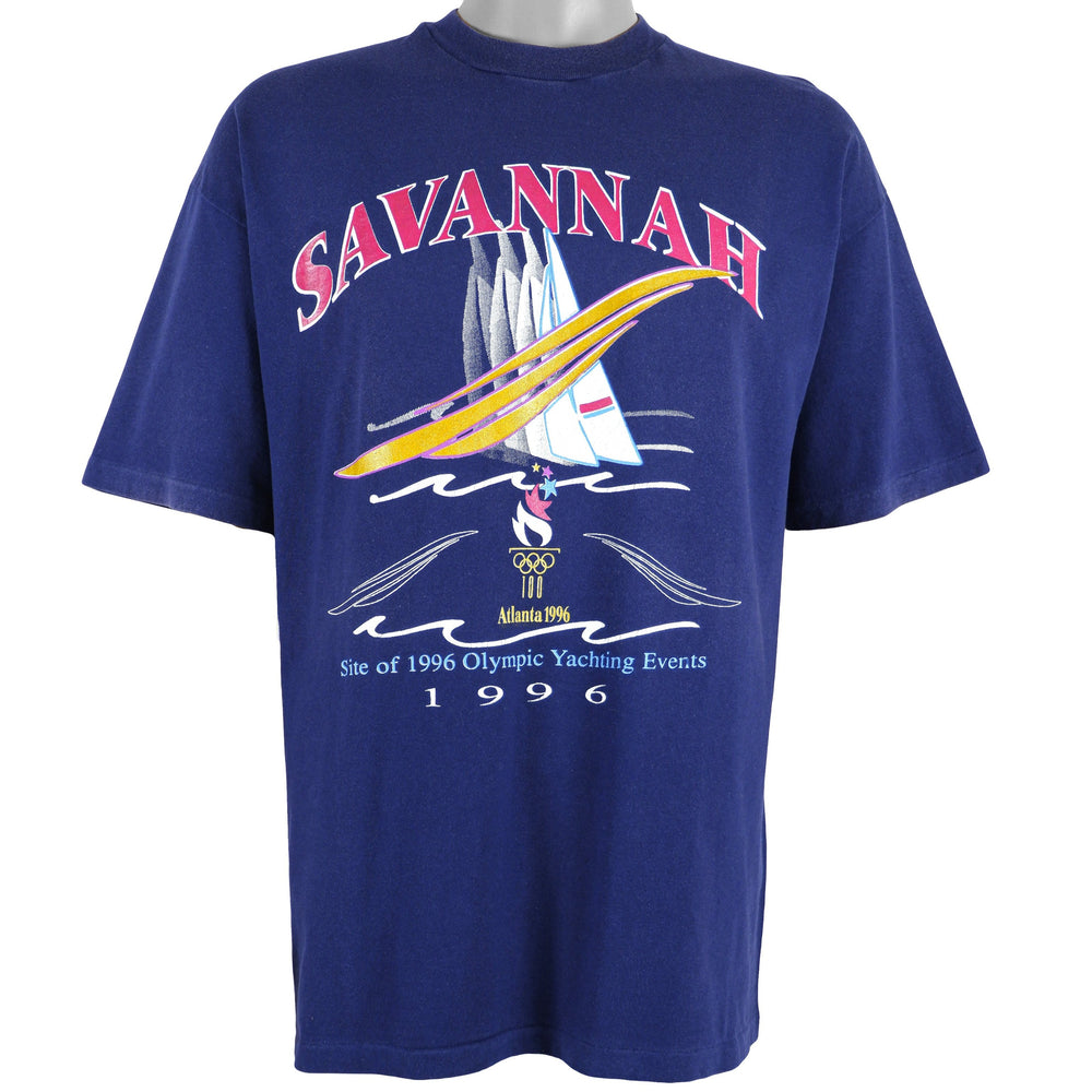 Vintage (Hanes) - Blue Savannah Atlanta T-Shirt 1996 X-Large Vintage Retro