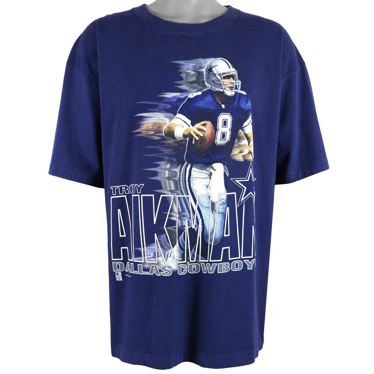 NFL (Salem) - Cowboys Troy Aikman #8 T-Shirt 1995 X-Large Vintage Retro Football
