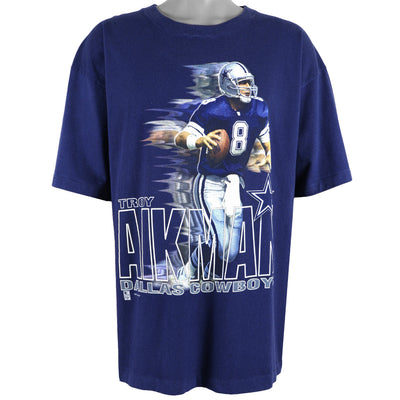 NFL (Salem) - Dallas Cowboys Troy Aikman #8 T-Shirt 1995 X-Large