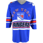 NHL - New York Rangers Spell-Out Long Sleeved Shirt 1990s Medium Vintage Retro Hockey
