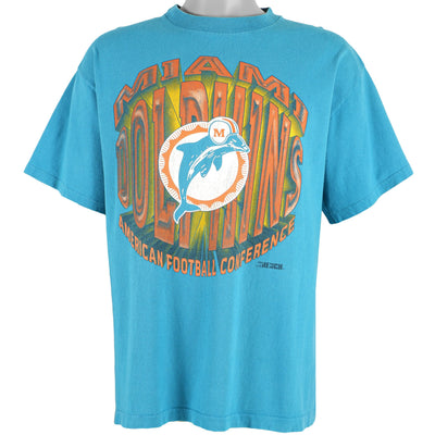 NFL (Trench) - Miami Dolphins Spell-Out T-Shirt 1990s X-Large