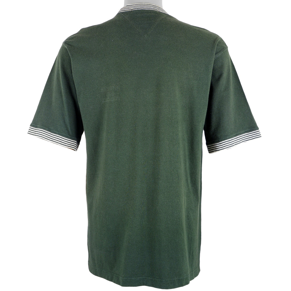 Tommy Hilfiger - Green Spell-Out T-Shirt Medium Vintage Retro
