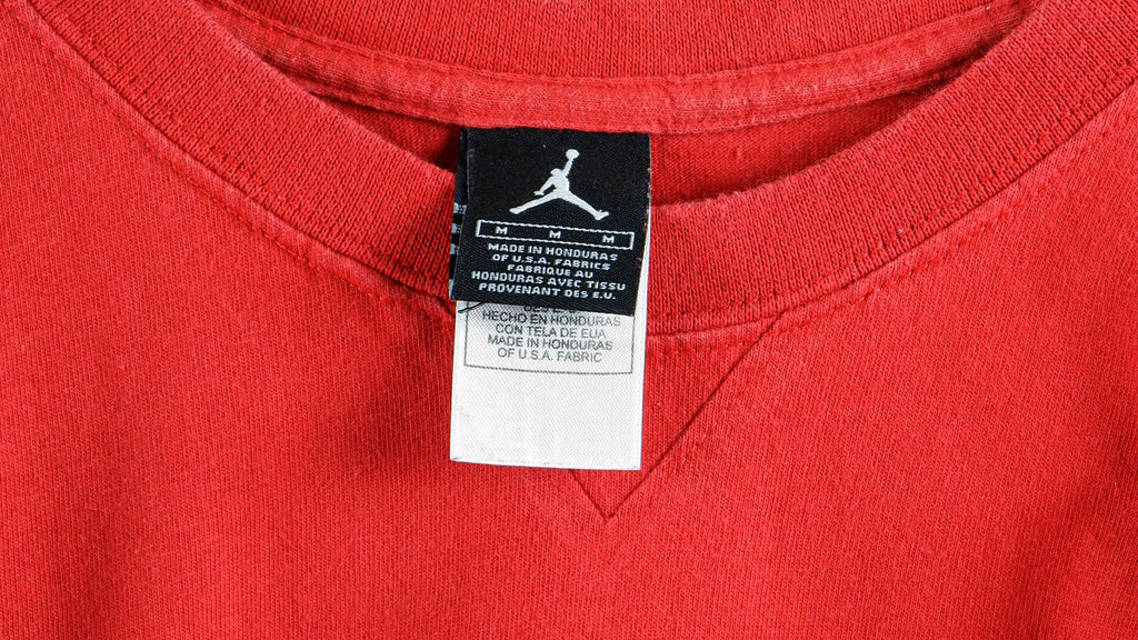Jordan - Red Air Jordan Shoes T-Shirt 1990s Medium