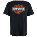 Harley Davidson - Black Fort Worth T-Shirt 1990s Large Vintage Retro
