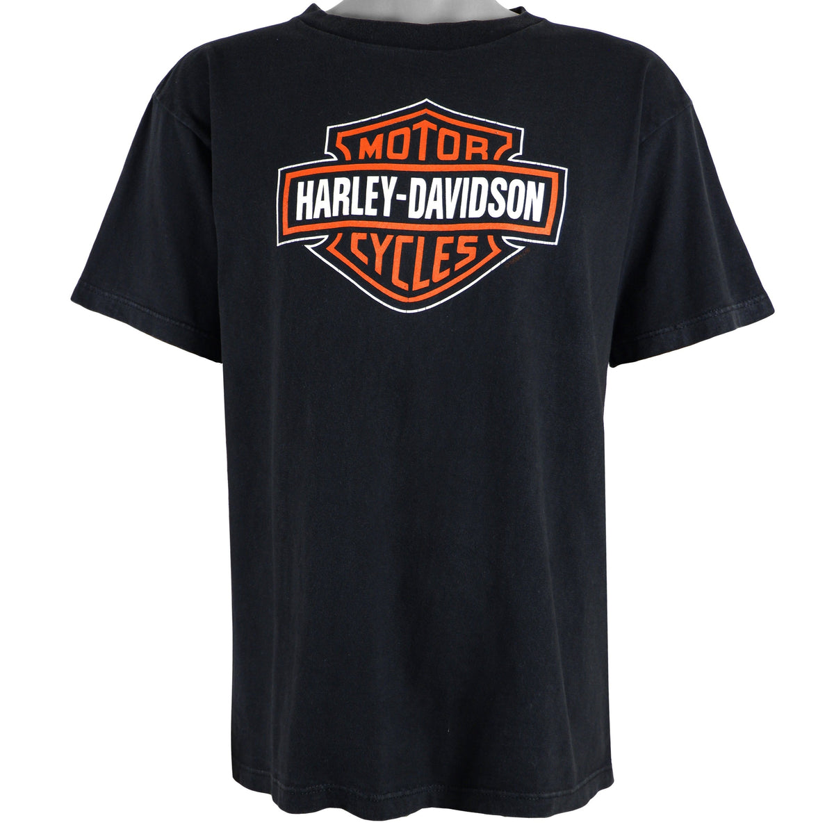 Harley Davidson - Black Fort Worth T-Shirt 1990s Large Vintage Retro