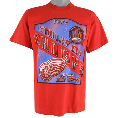 NHL (Pro Player) - Detroit Red Wings, Stanley Cup Champs Big Logo T-Shirt 1997 Medium