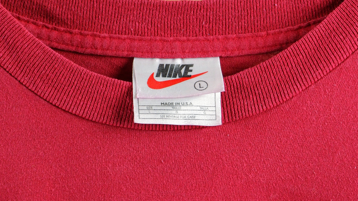 Nike - Red Classic T-Shirt 1990s Large Vintage Retro 
