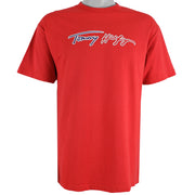 Tommy Hilfiger - Red Spell-Out T-Shirt Large Vintage Retro