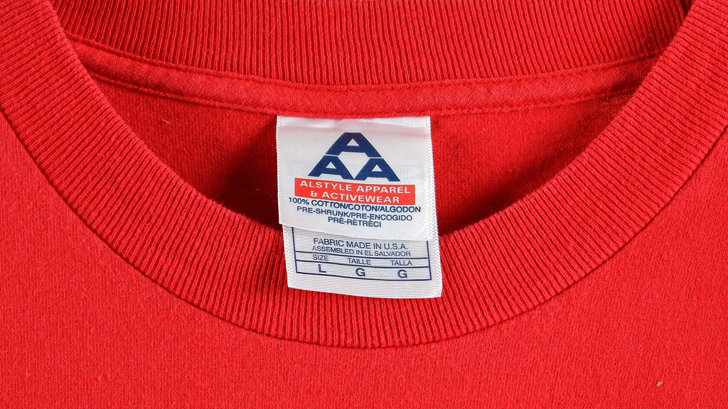 Tommy Hilfiger - Red Spell-Out T-Shirt Large Vintage Retro
