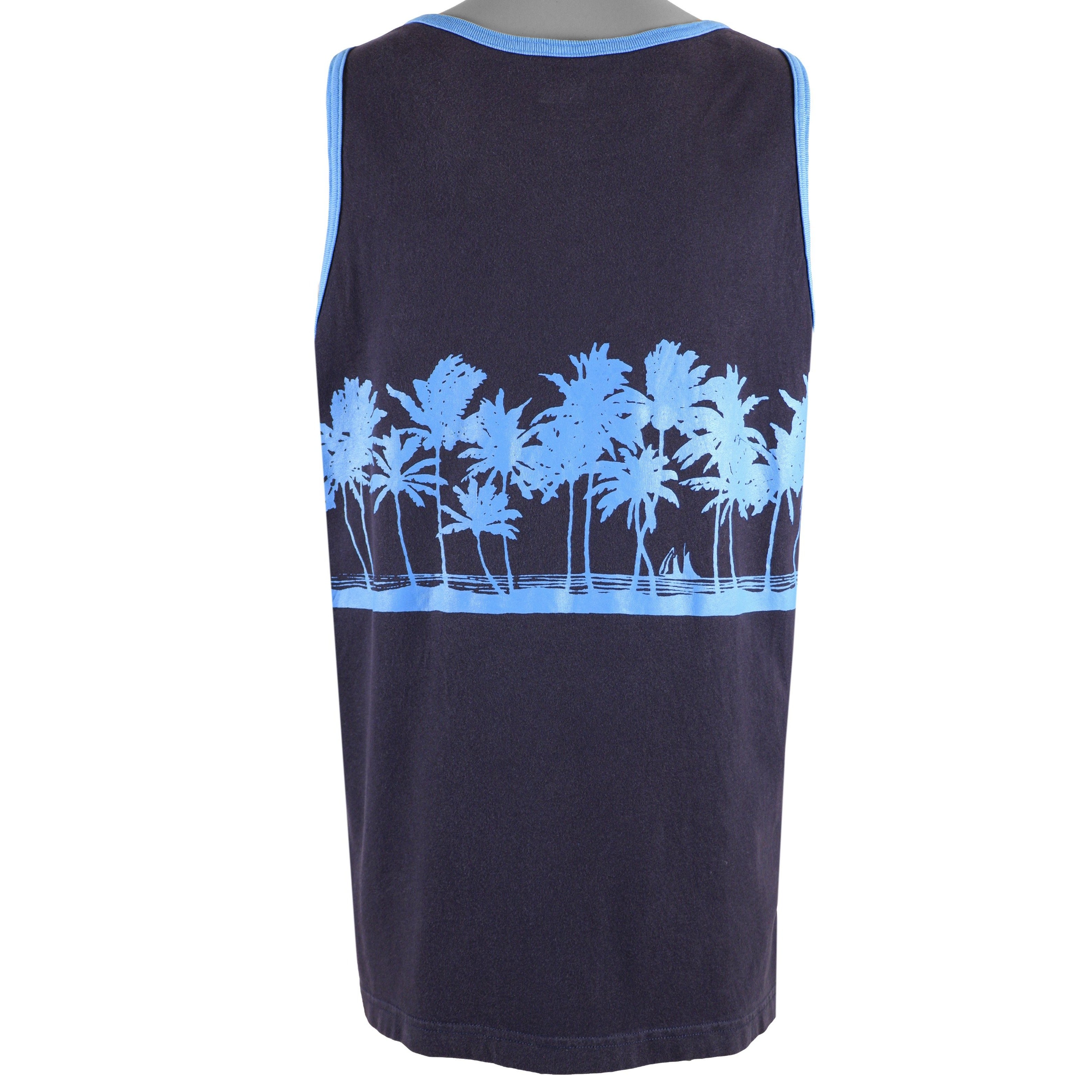 Nautica - Blue Spell-Out T-Shirt 1990s Large Vintage Retro
