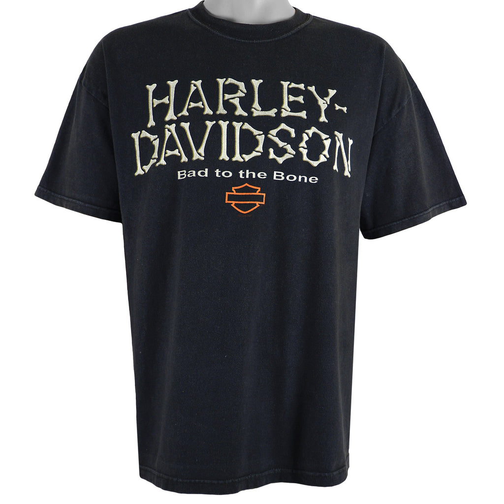 Harley Davidson - Black Spell-Out T-Shirt 1990s X-Large Vintage Retro