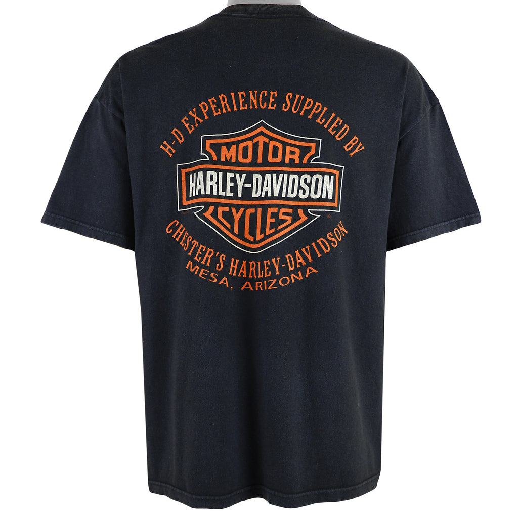 Harley Davidson - Black Spell-Out T-Shirt 1990s X-Large Vintage Retro