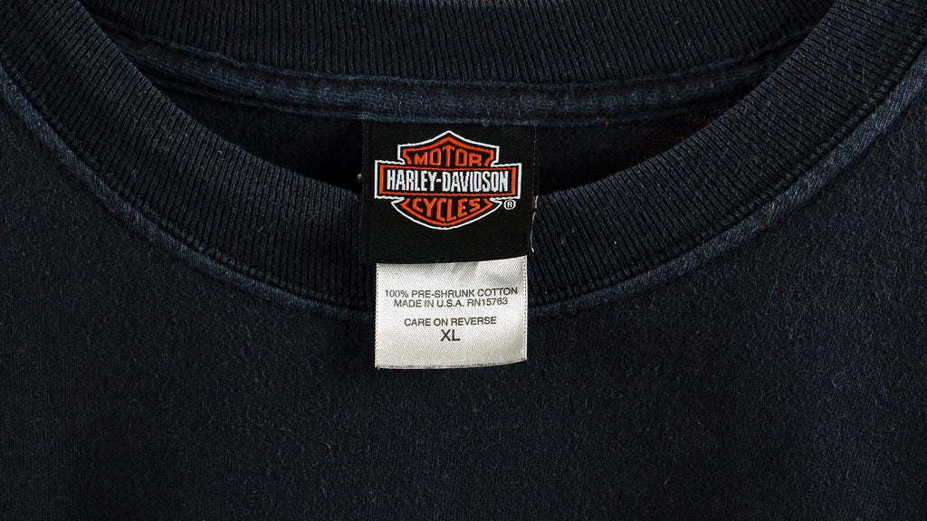 Harley Davidson - Black Spell-Out T-Shirt 1990s X-Large Vintage Retro