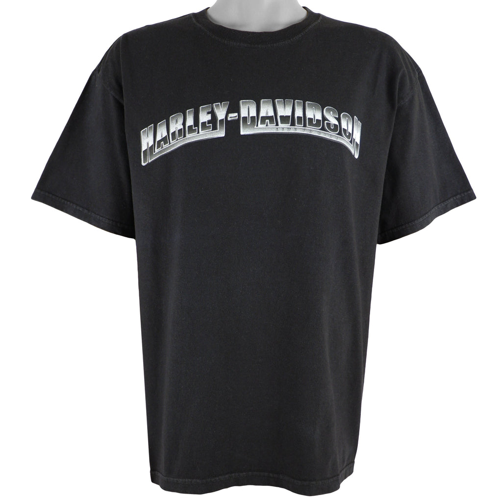 Harley Davidson - Black Spell-Out T-Shirt 1990s X-Large Vintage Retro