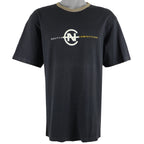 Nautica - Black Spell-Out T-Shirt 1990s Large Vintage Retro