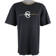 Nautica - Black Spell-Out T-Shirt 1990s Large Vintage Retro