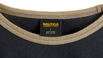 Nautica - Black Spell-Out T-Shirt 1990s Large Vintage Retro