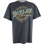 Harley Davidson - Black Spell-Out T-Shirt 1990s Large Vintage Retro