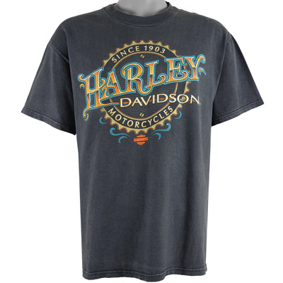 Harley Davidson - Black Spell-Out T-Shirt 1990s Large