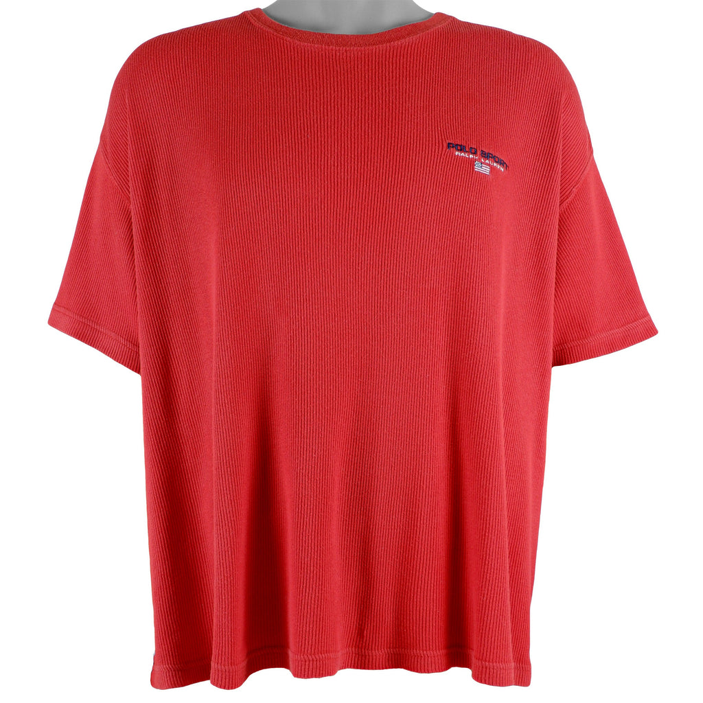 Tommy Hilfiger - Red T-Shirt 1990s XX-Large Vintage Retro