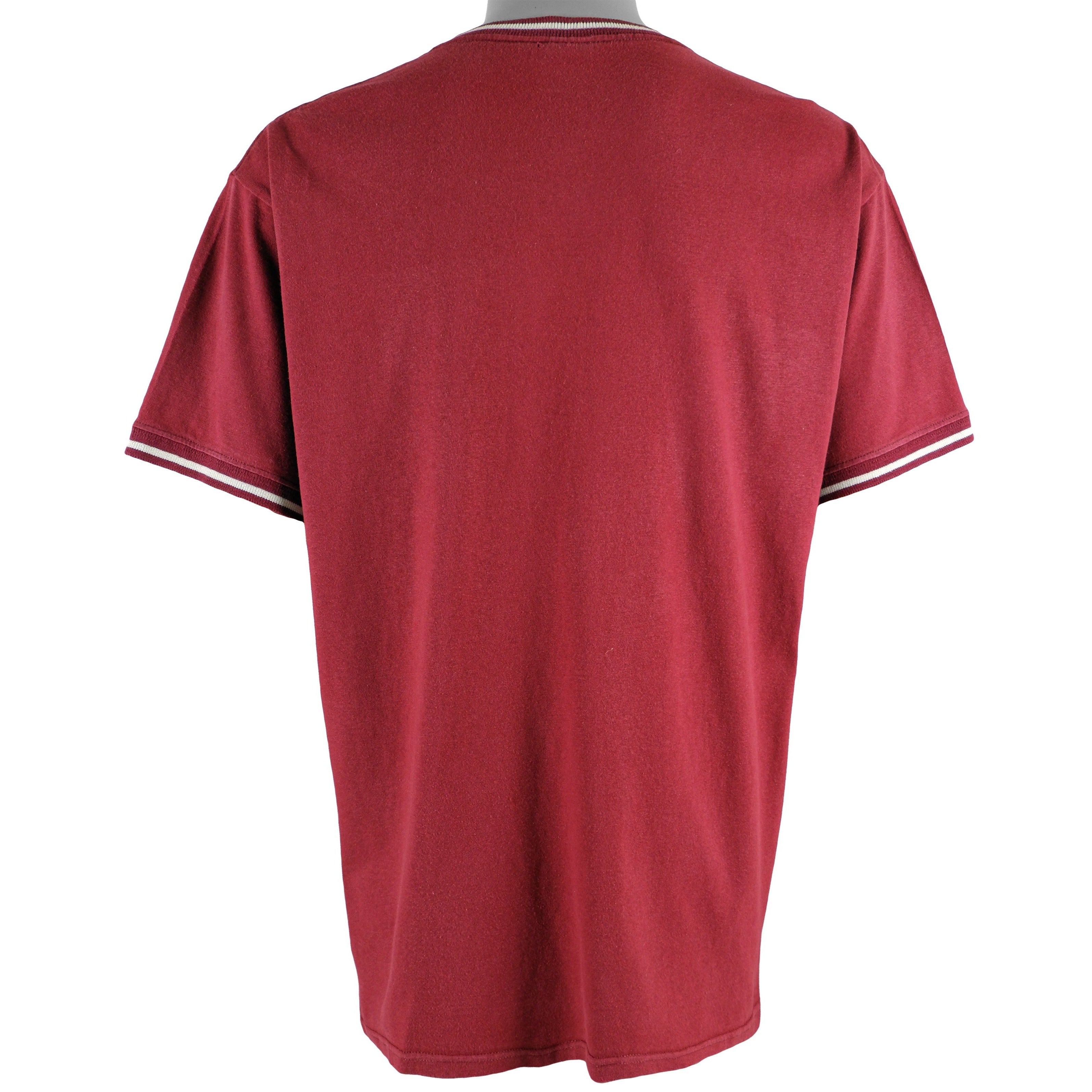 Nautica - Red Spell-Out T-Shirt 1990s Large Vintage Retro