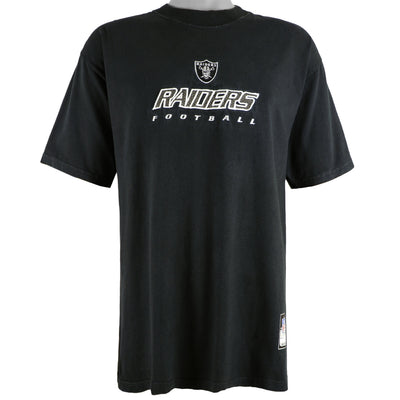 Reebok - Oakland Raiders Football Spell-Out T-Shirt 1990s Large