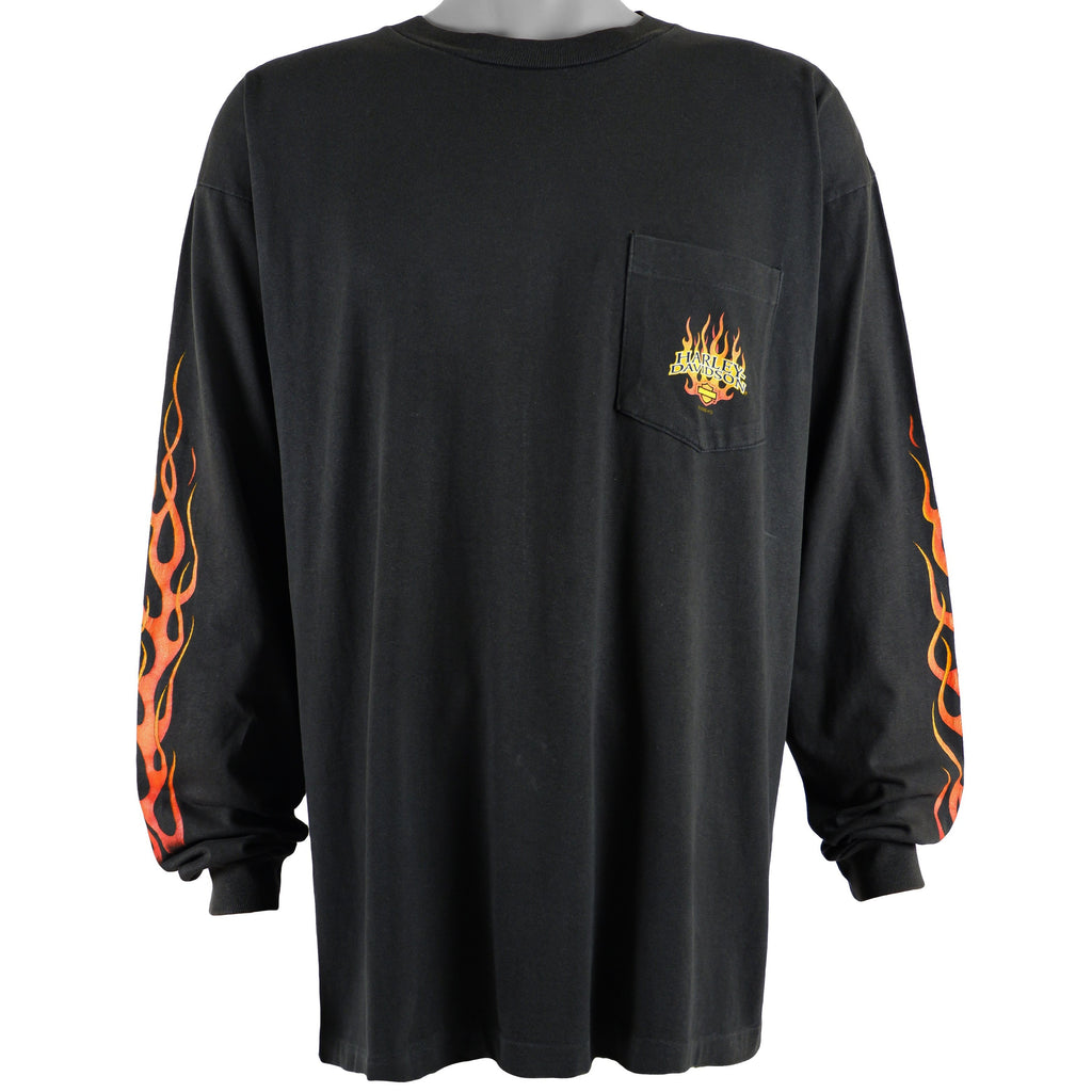 Harley Davidson - Spell-Out Deadstock Long Sleeved Shirt 2000 X-Large Vintage Retro 
