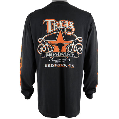 Harley Davidson - Bedford Texas Spell-Out Deadstock Long Sleeved Shirt 2000 X-Large