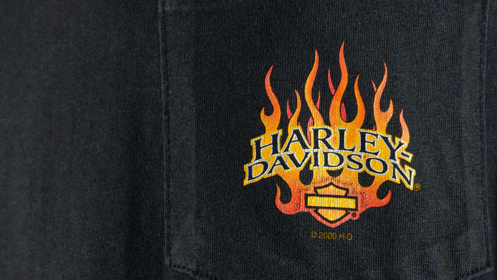 Harley Davidson - Spell-Out Deadstock Long Sleeved Shirt 2000 X-Large Vintage Retro 